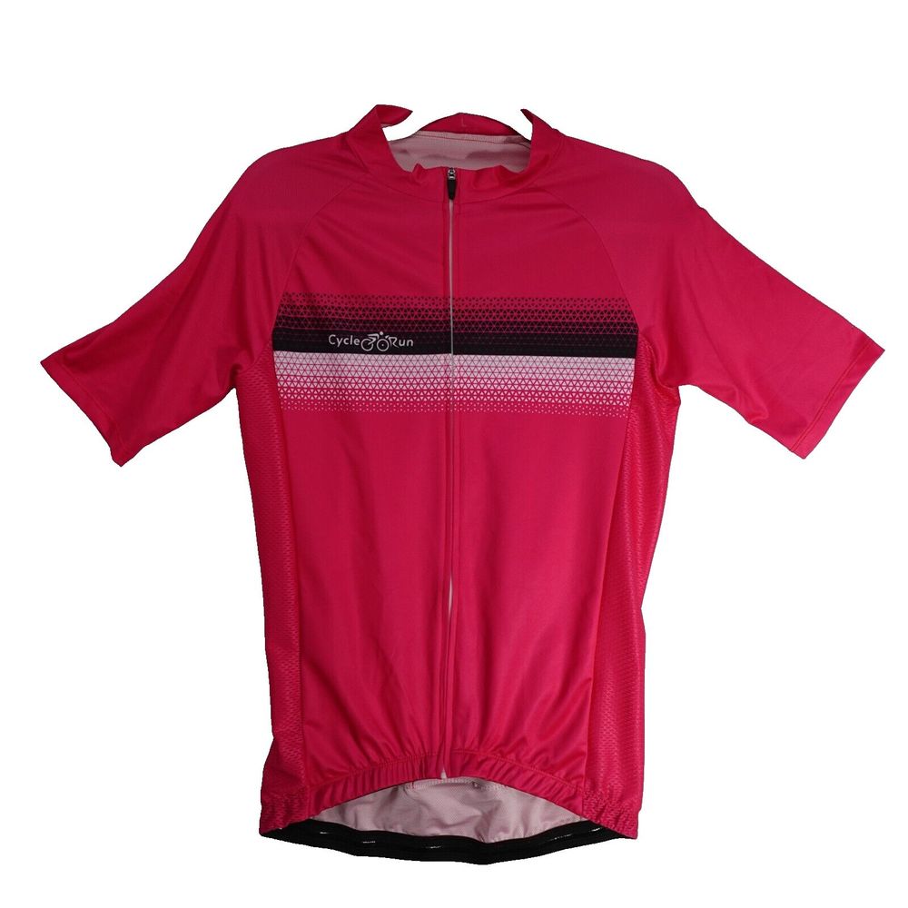 Cycle-Run Jersey Shirt Women Large Neon Pink Cycling Biking Bicycle Reflective